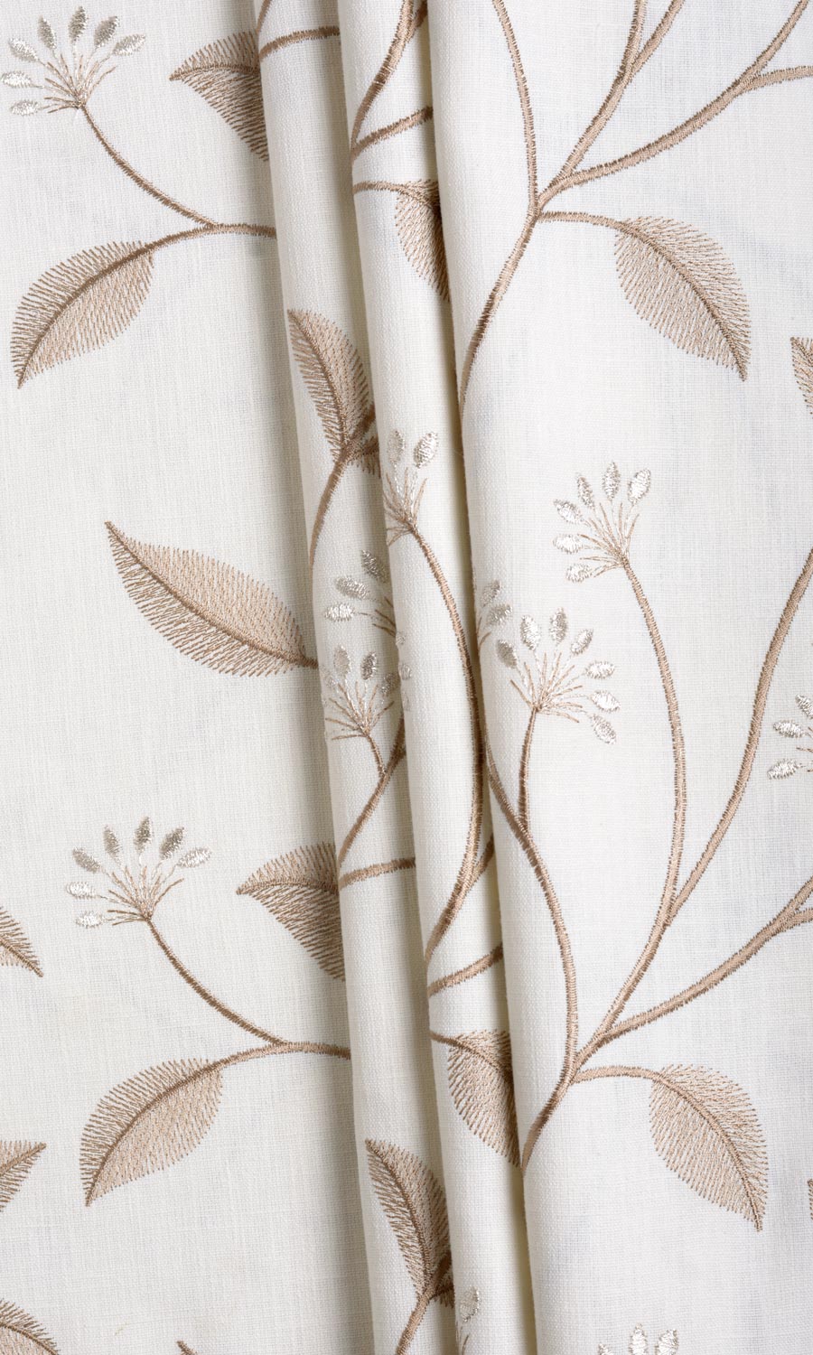 Floral Embroidery Roman Blinds & Window Shades (White/ Cream)