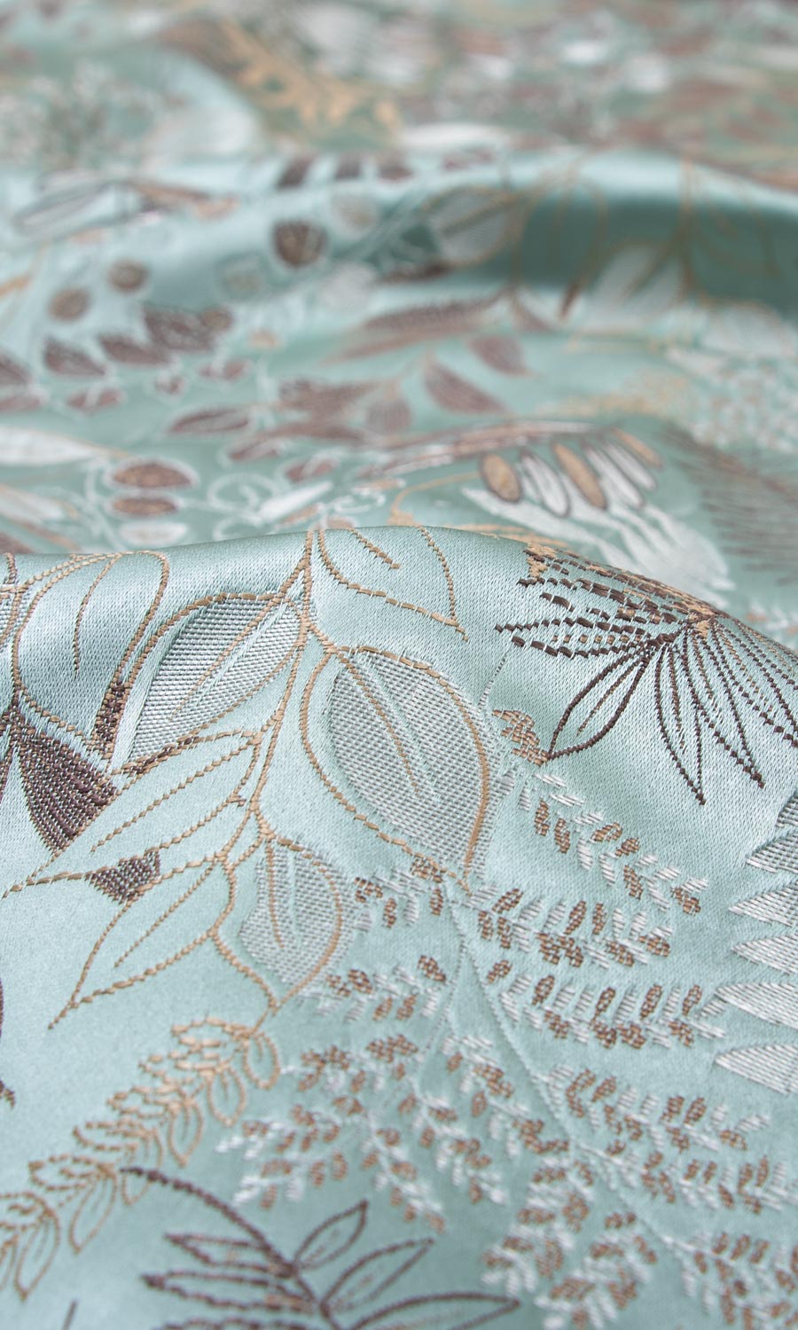 Botanical Flat, Plain, Fake, Faux, European Relaxed Roman Blinds (Light Blue)