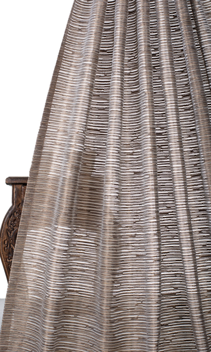 Striped Sheer Shades (Mocha Brown) for Living, Bedroom, Kitchen, Bathroom