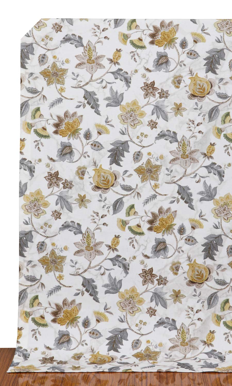Floral Cotton Roman Blinds (Grey/ Yellow)