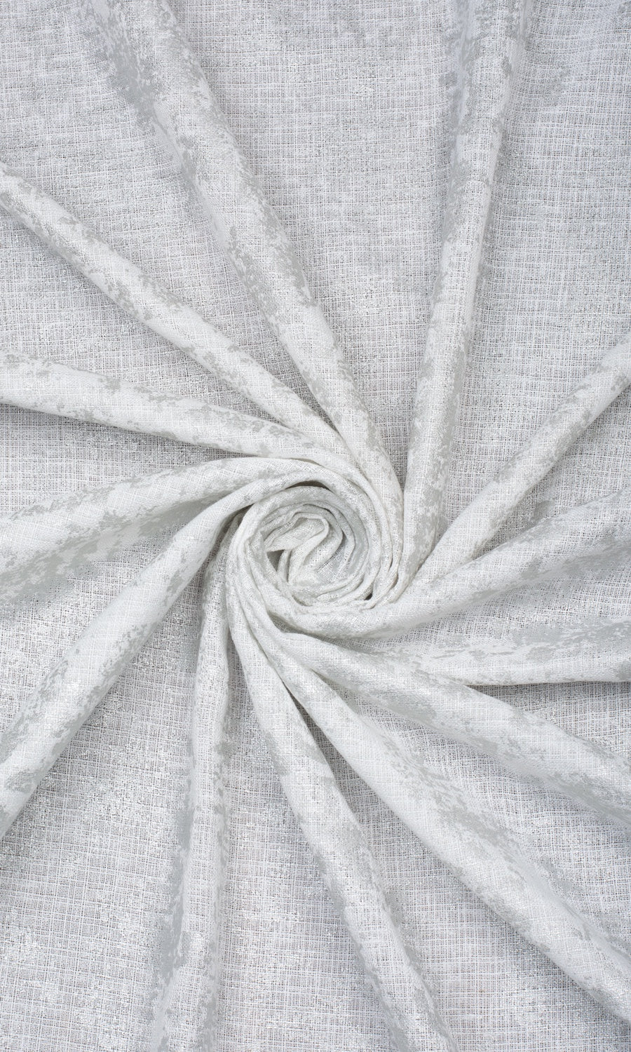 Metallic Accents Semi-Sheer Home Textile Fabric Material By the Metre (White)