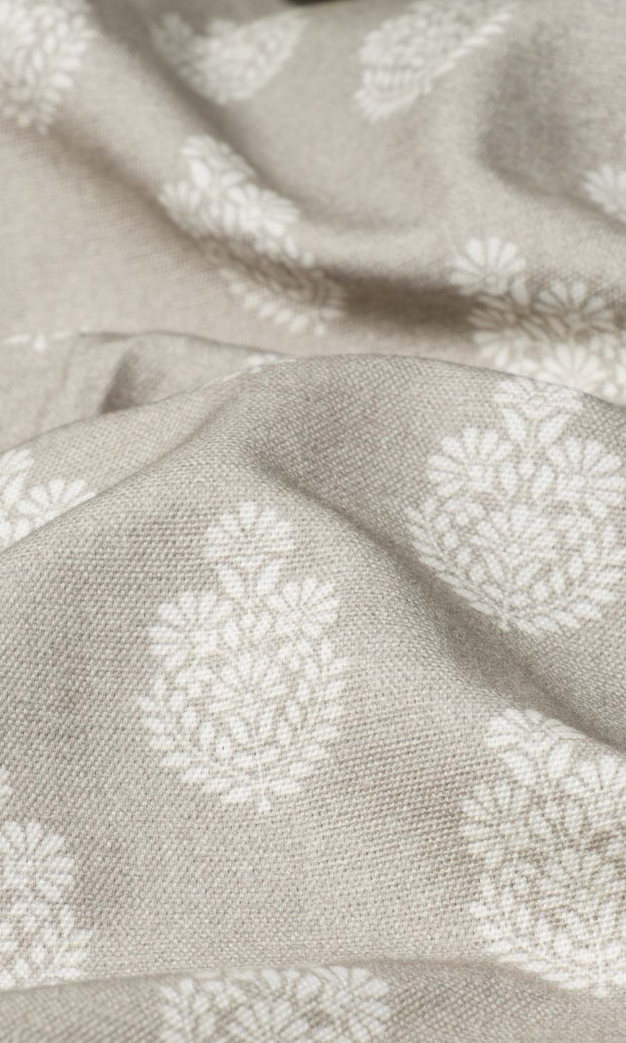 Floral Cotton Fabric Blinds (Pale Beige) Extra Long Short Wide