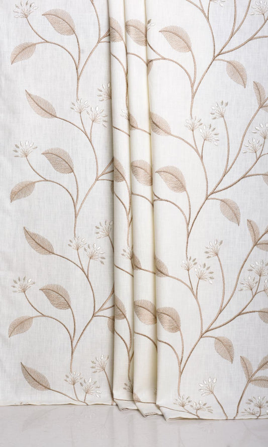 Floral Embroidery Blinds (White/ Cream)