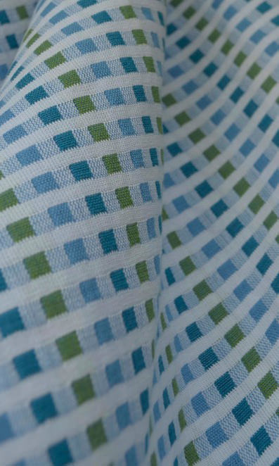 Cotton Fabric Blinds (Blue/ Green)