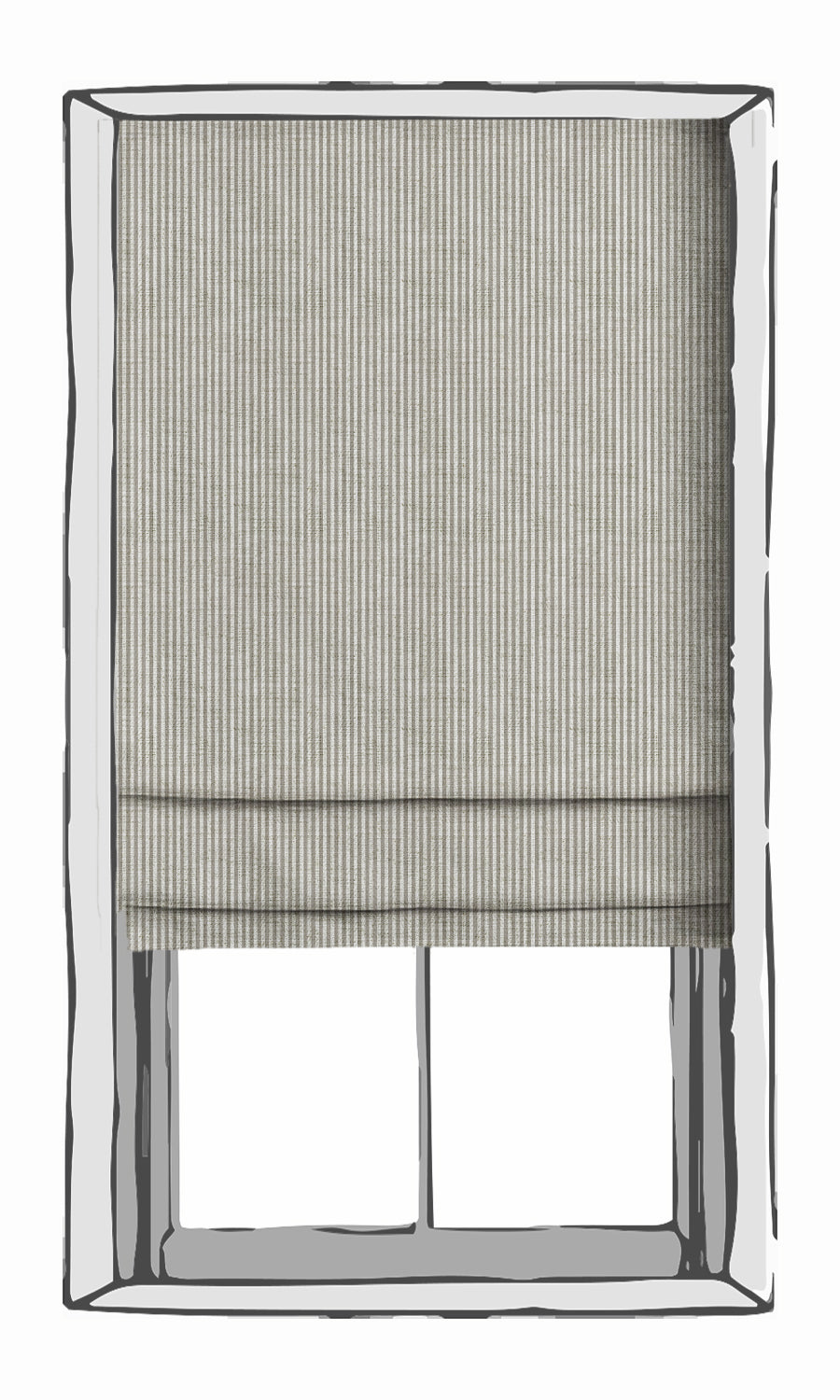 Modern Striped Shades (Grey/ White) Extra Long Short Wide
