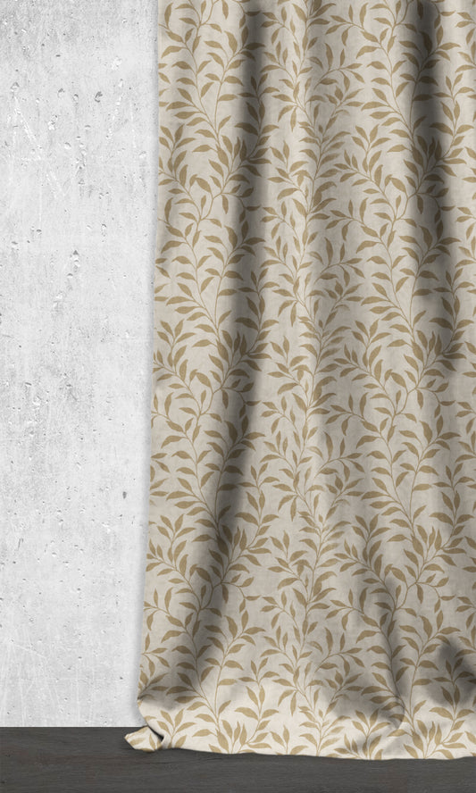 Dimout Floral Home Décor Fabric Sample Cream/ Beige)