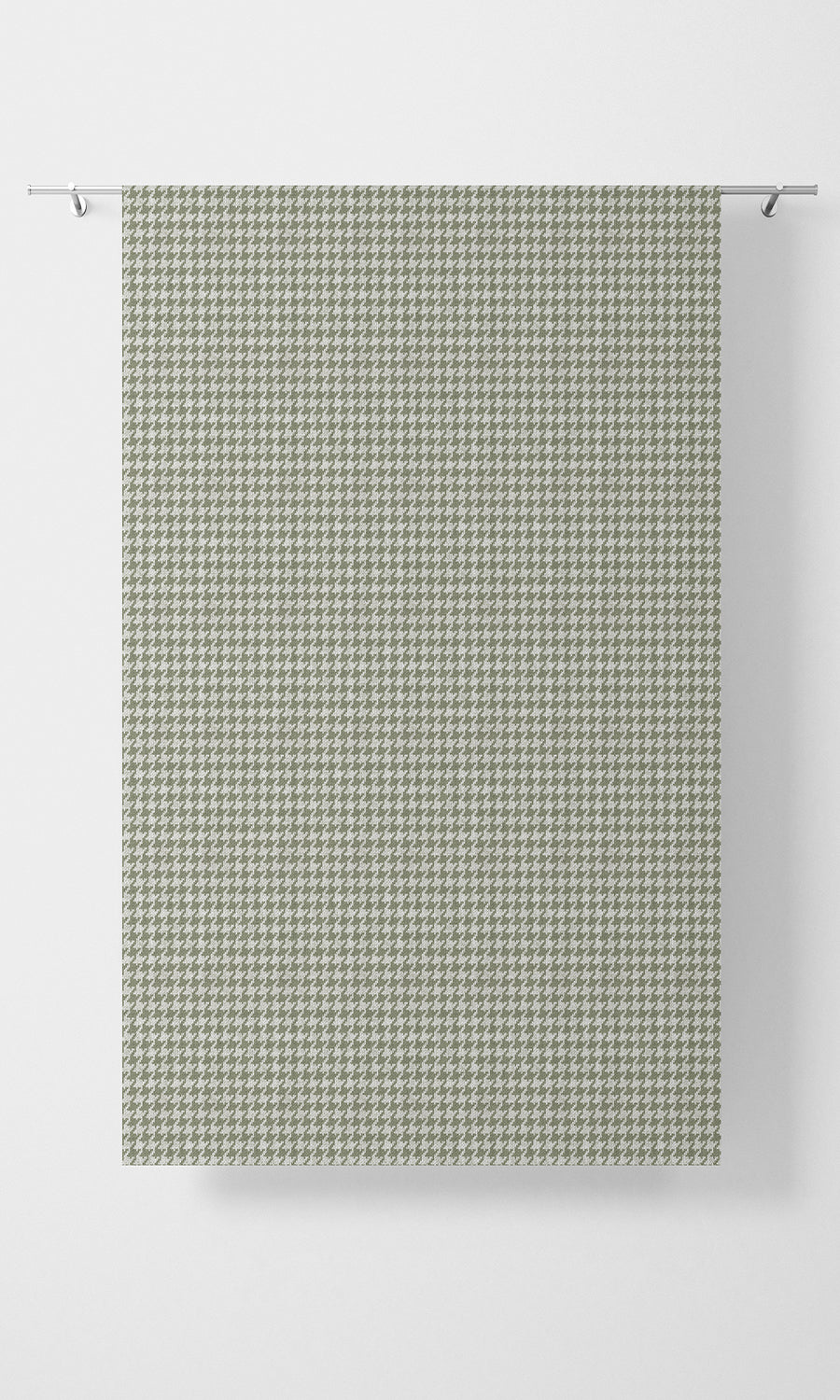 Houndstooth Patterned Home Textile Fabric Material Sample (Green/ White)