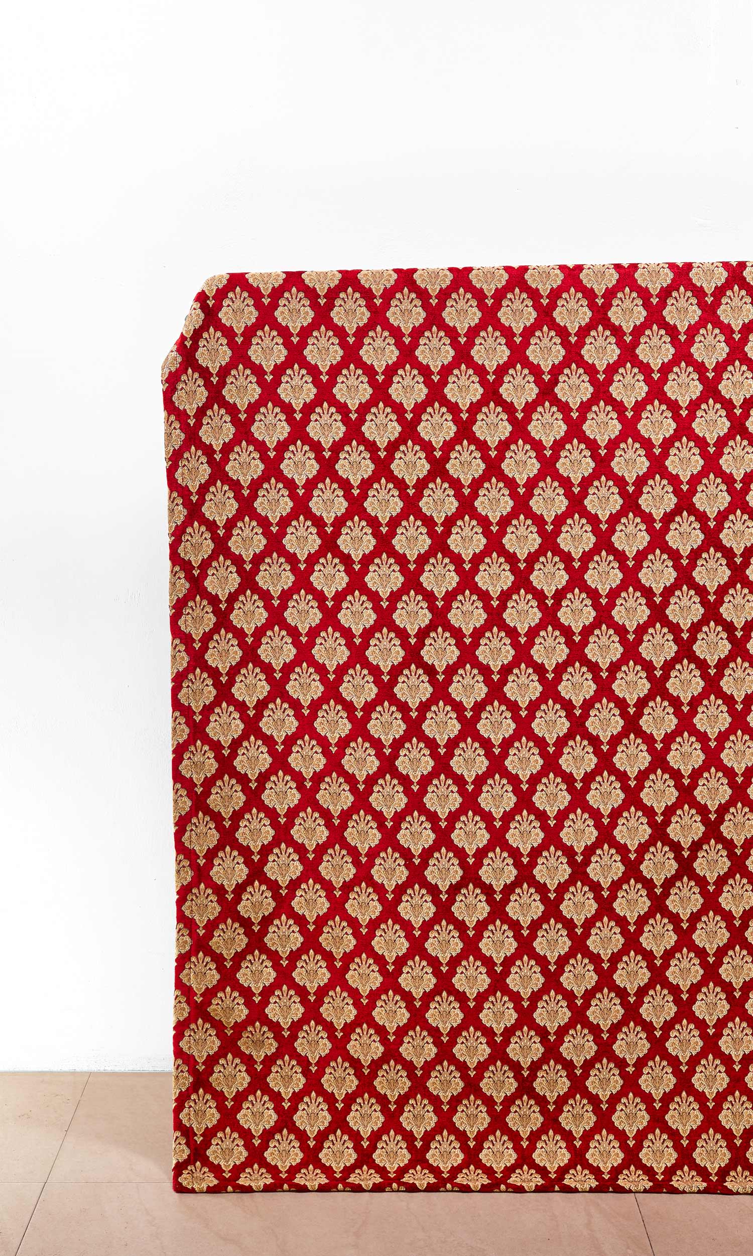 Floral Velvet Home Décor Fabric By the Metre (Beige/ Brown/ Red)