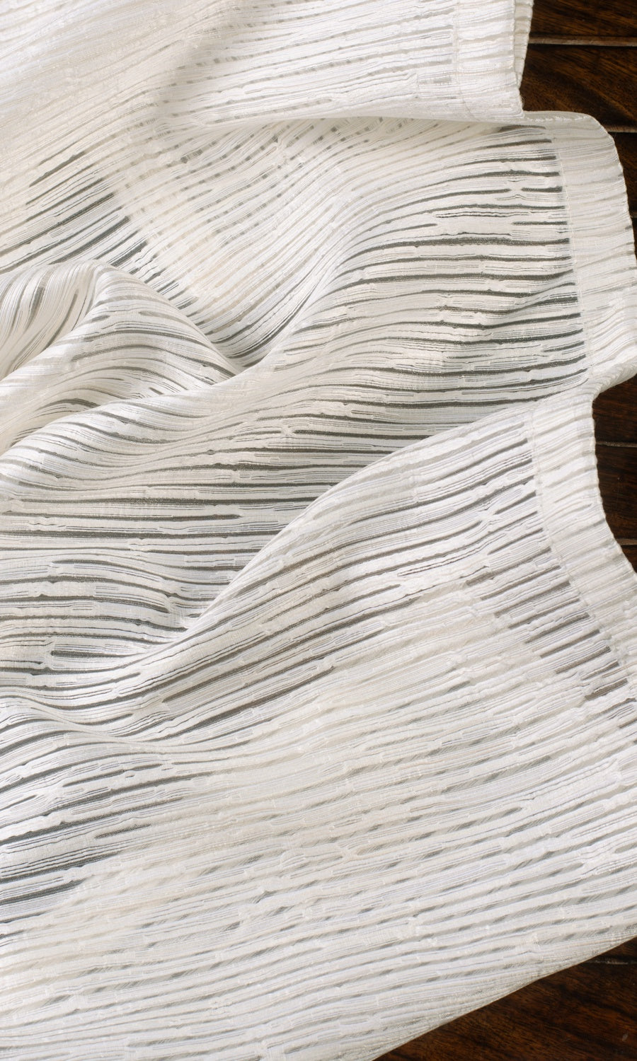 Striped Sheer Window Treatments Fabric Sample (Cream)