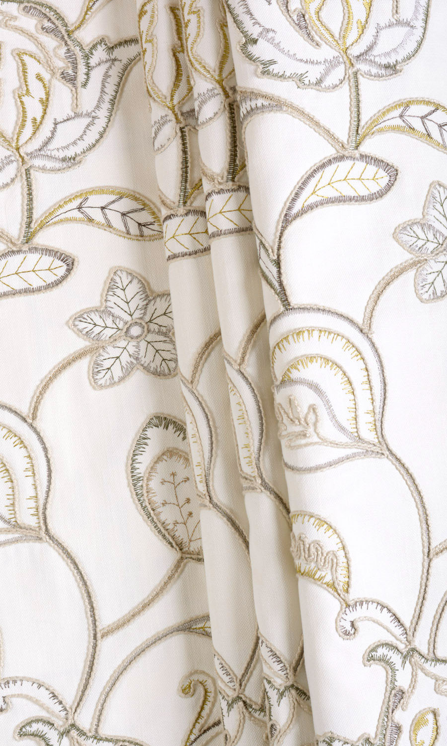 Embroidered Free Fabric Material Sample (Beige/ Gray/ Green/ White)