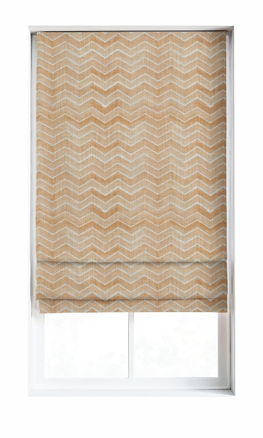 Chevron Print Window Treatments Fabric Sample (Orange/ Brown)