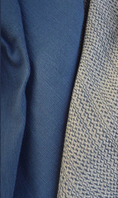 Cotton Fabric Blinds (Plain Blue) for Living, Bedroom, Kitchen, Bathroom