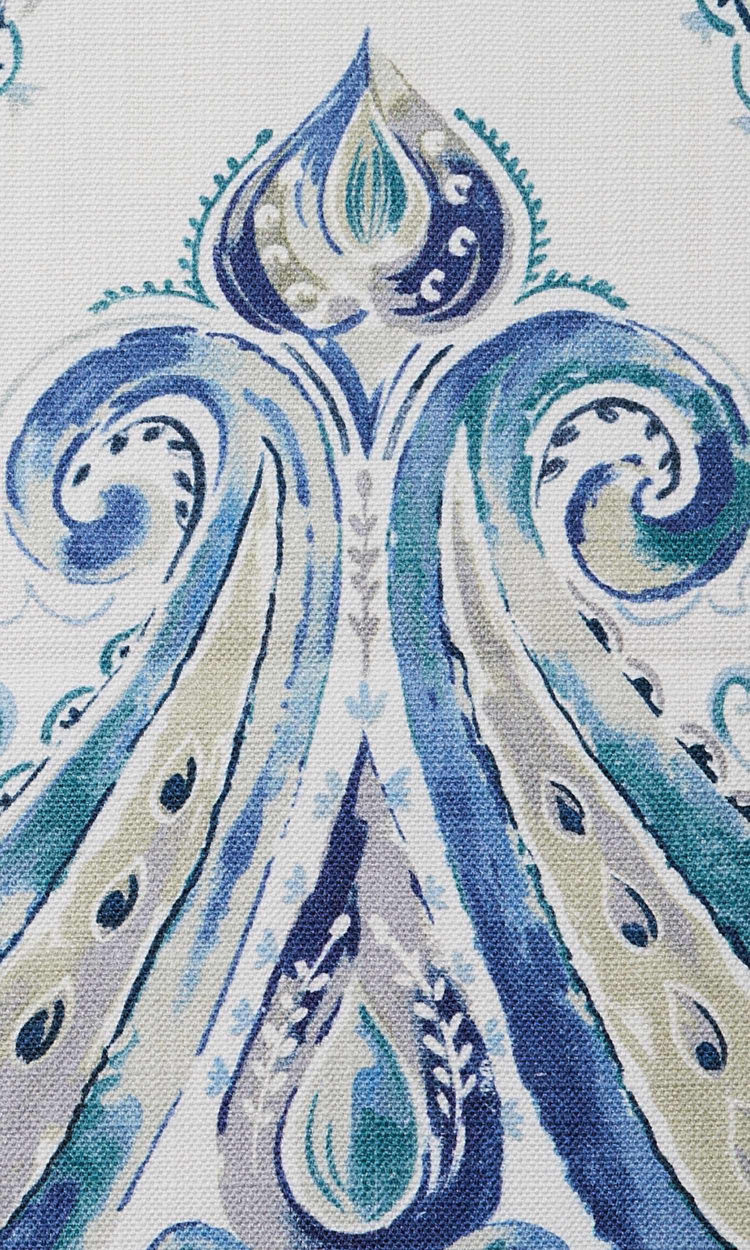 Paisley Print Home Textile Fabric Material By the Metre (Blue)