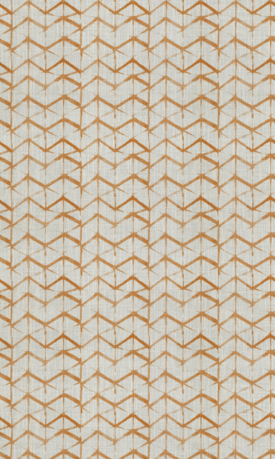 Geo Print Fabric Material By the Metre (White/ Orange/ Brown)