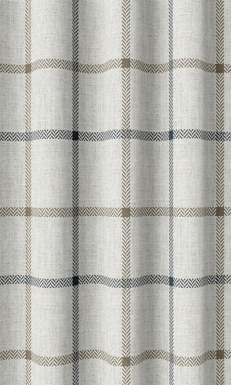 Check Patterned Home Décor Fabric By the Metre (Oatmeal White)