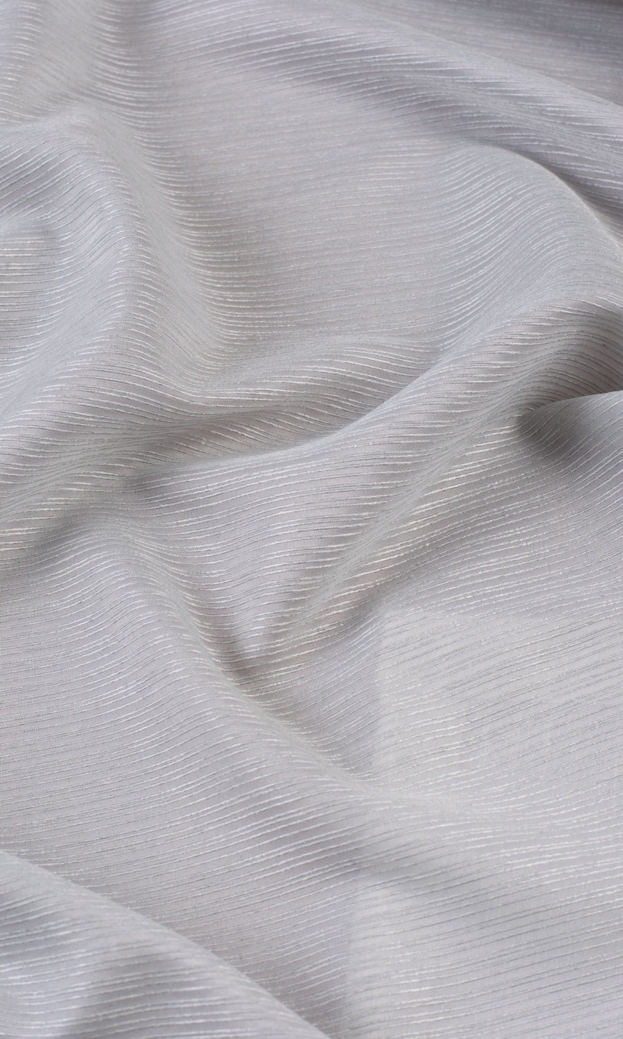 Striped Sheer Fabric By the Metre for Roman Blinds & Shades (Pale Gray)