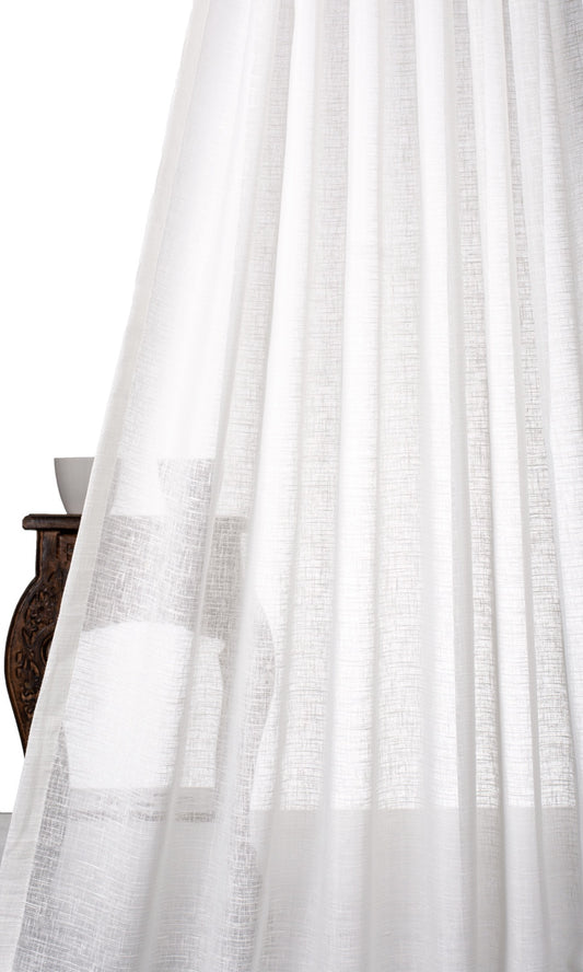 Plain Sheer Roman Shades (White)