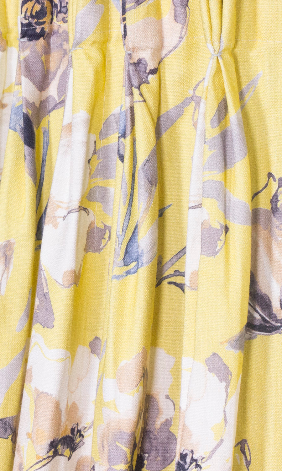Floral Cotton Window Treatments Fabric By the Metre (Yellow)