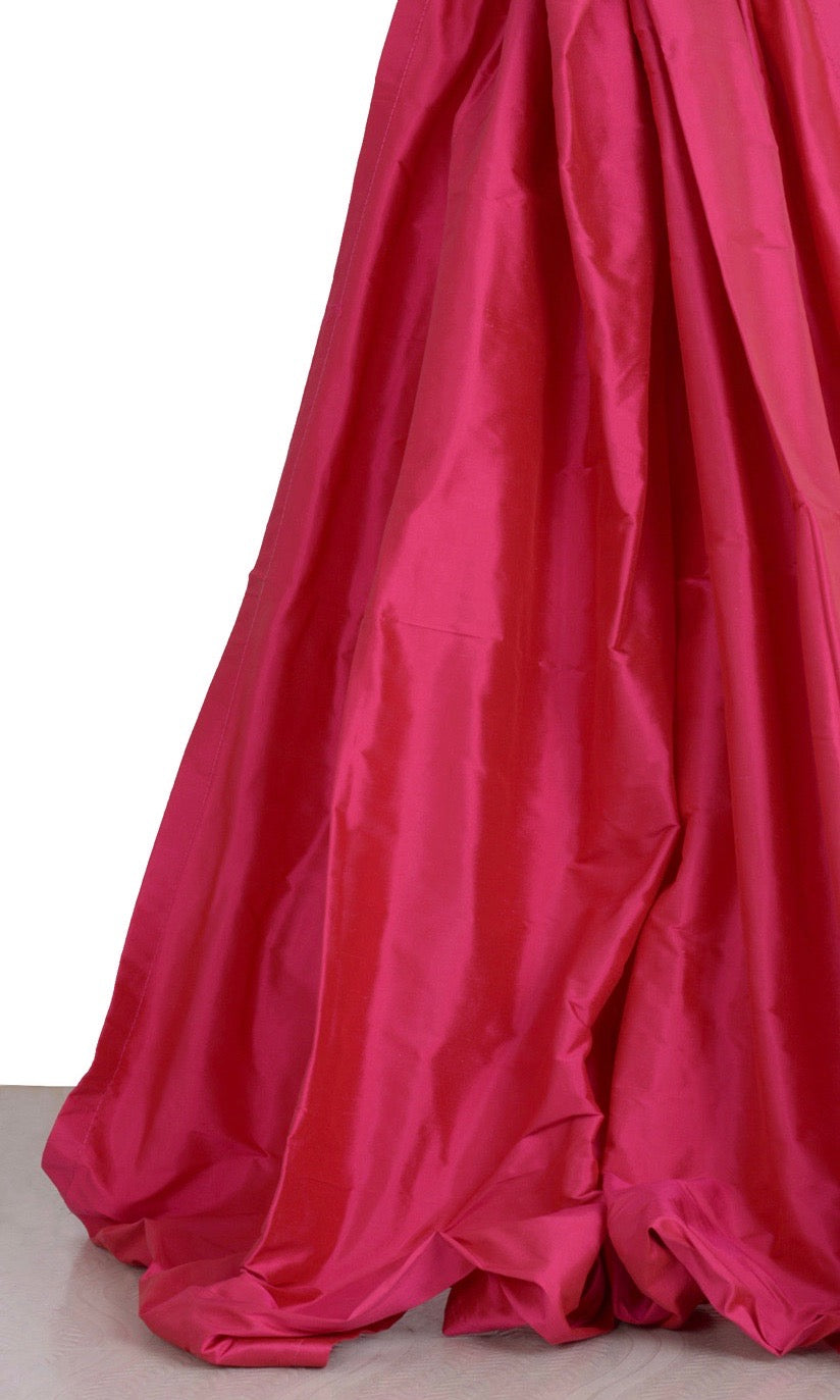 Shantung Silk Roman Blinds (Ruby Pink) for Living, Bedroom, Kitchen, Bathroom