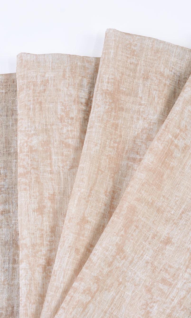 Textured Sheer Window Treatments Fabric By the Metre (Salmon Pink/ Peach Orange)