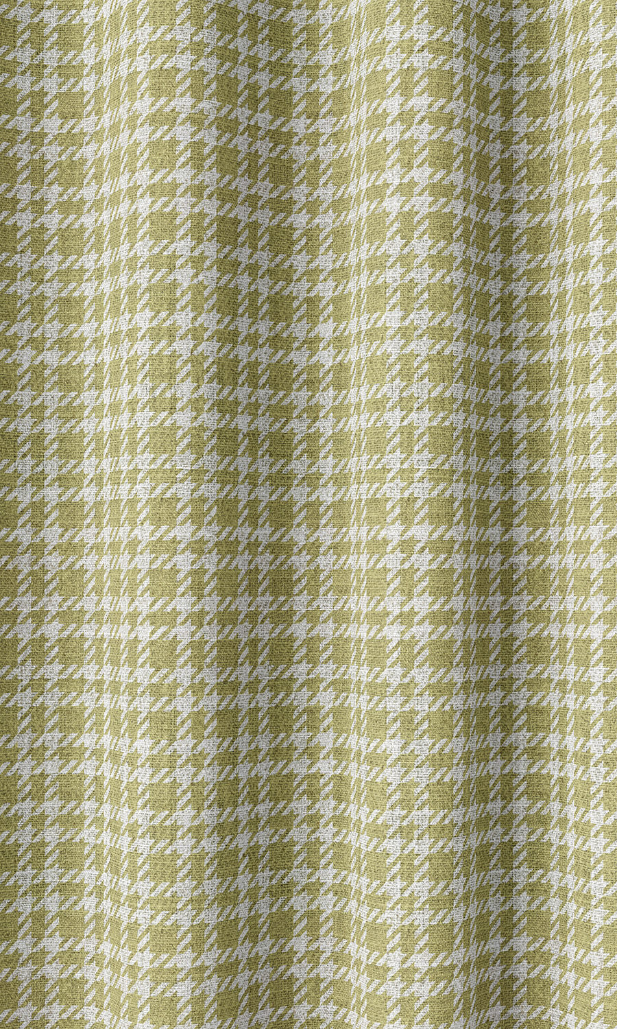 Checkered Home Décor Fabric By the Metre (Chartreuse Green/ White)