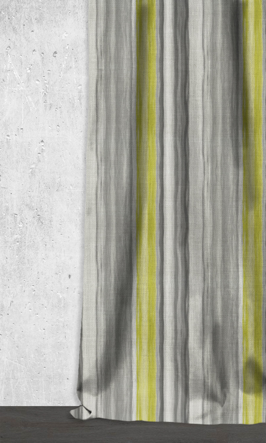 Modern Striped Window Treatments Fabric By the Metre (Pear Green/ Grey)