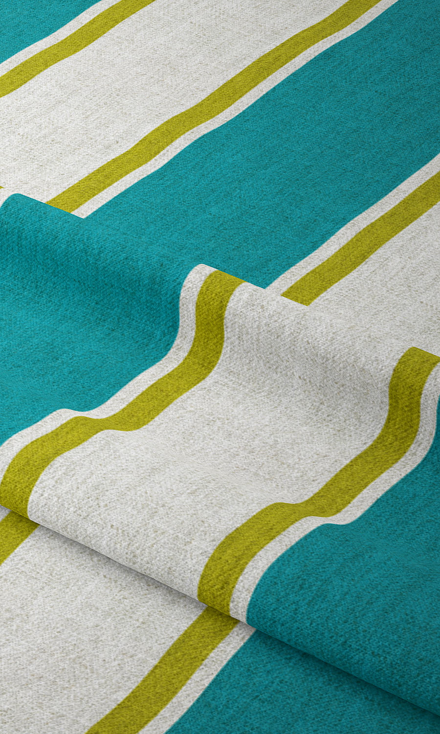 Striped Print Flat, Plain, Fake, Faux, European Relaxed Roman Blinds (Pacific Blue)