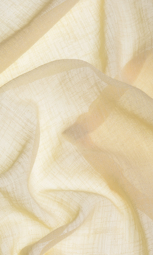 Sheer Linen Home Décor Fabric Sample (Lemon Yellow)