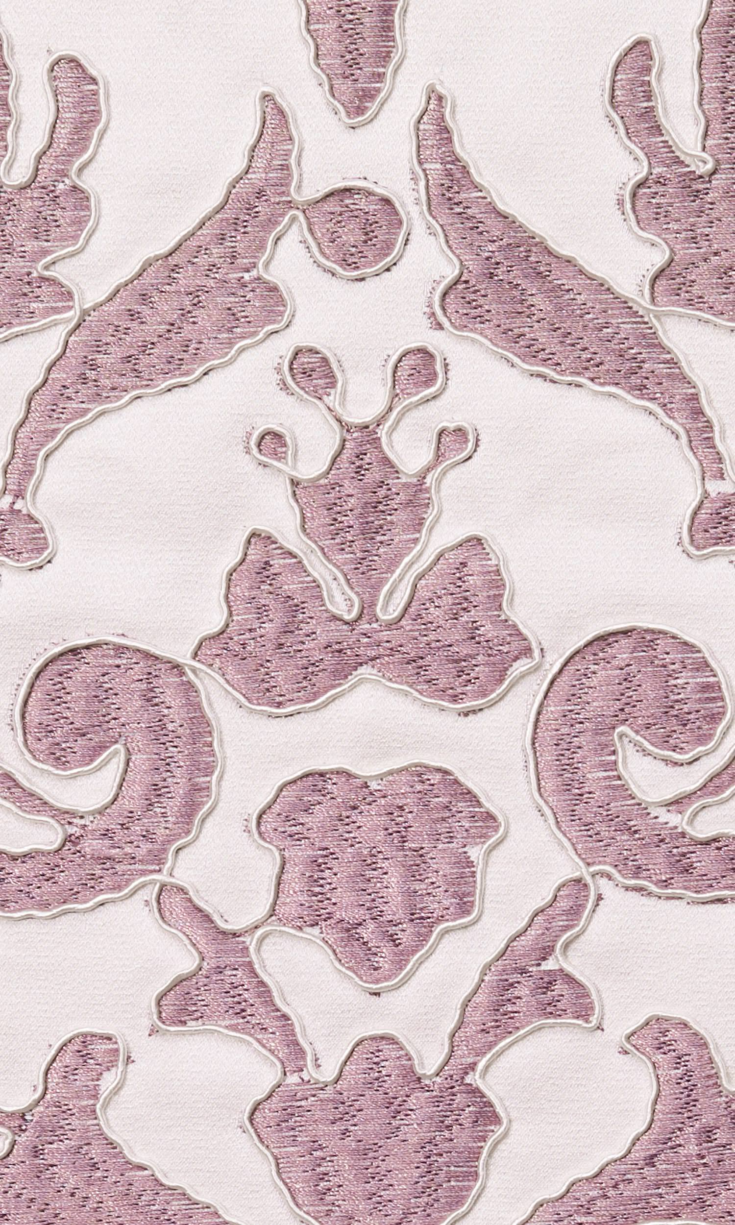 Damask Home Textile Fabric Material Sample (Mauve Pink/ White)