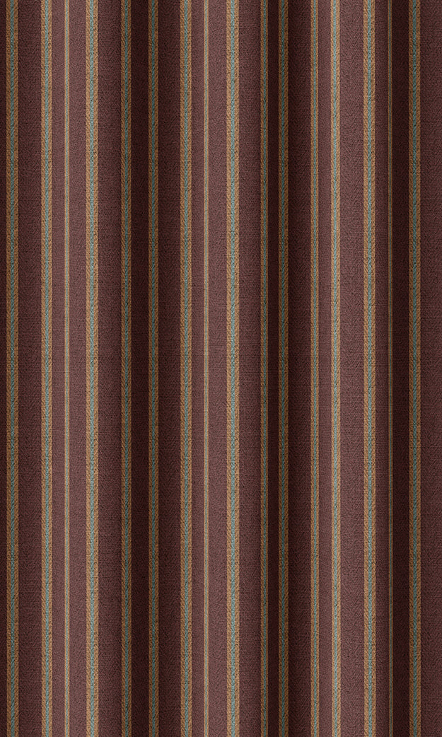 Modern Striped Home Textile Fabric Material Sample (Wine Red/ Orange/ Blue)
