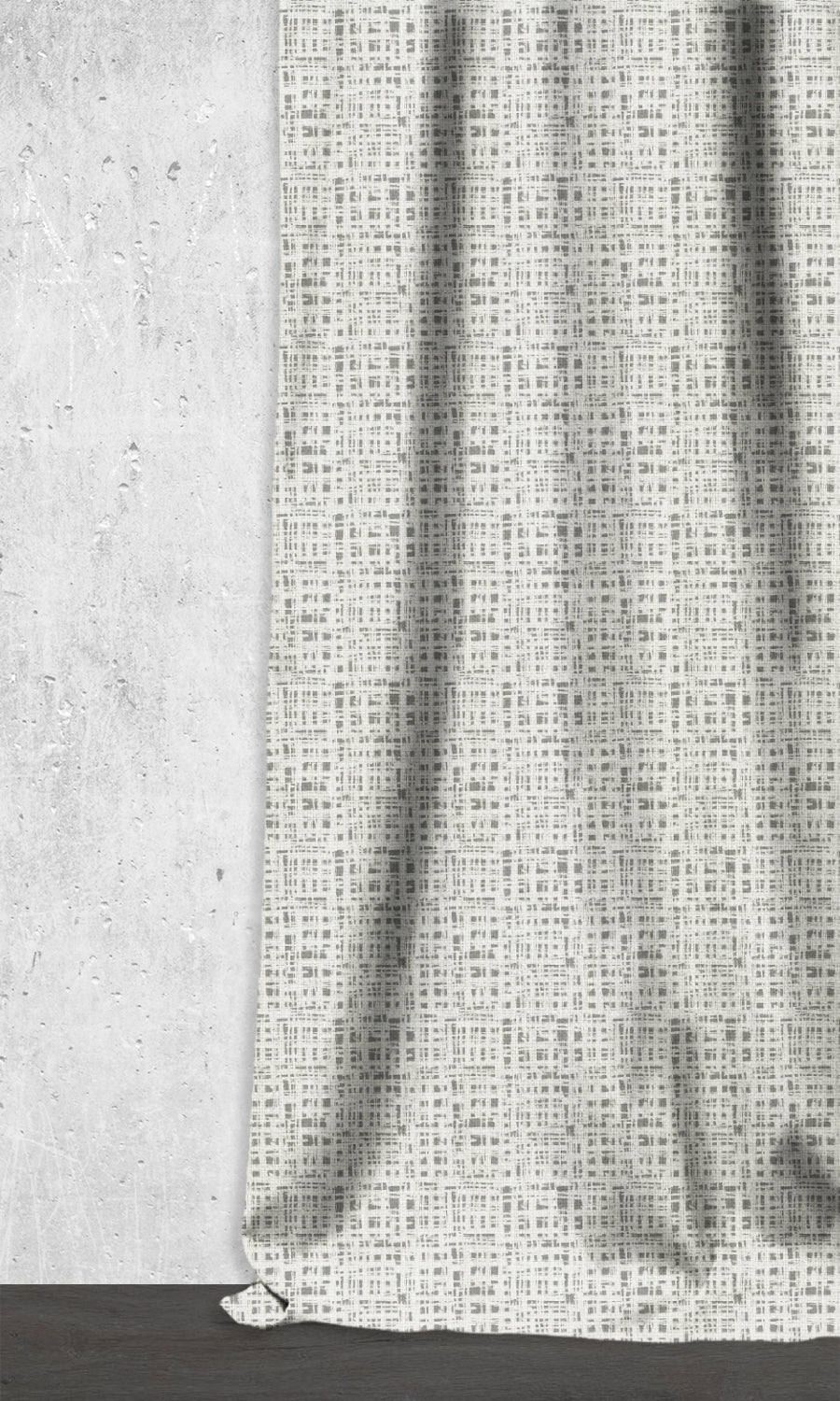 Abstract Print Home Décor Fabric By the Metre (White/ Pewter Grey)