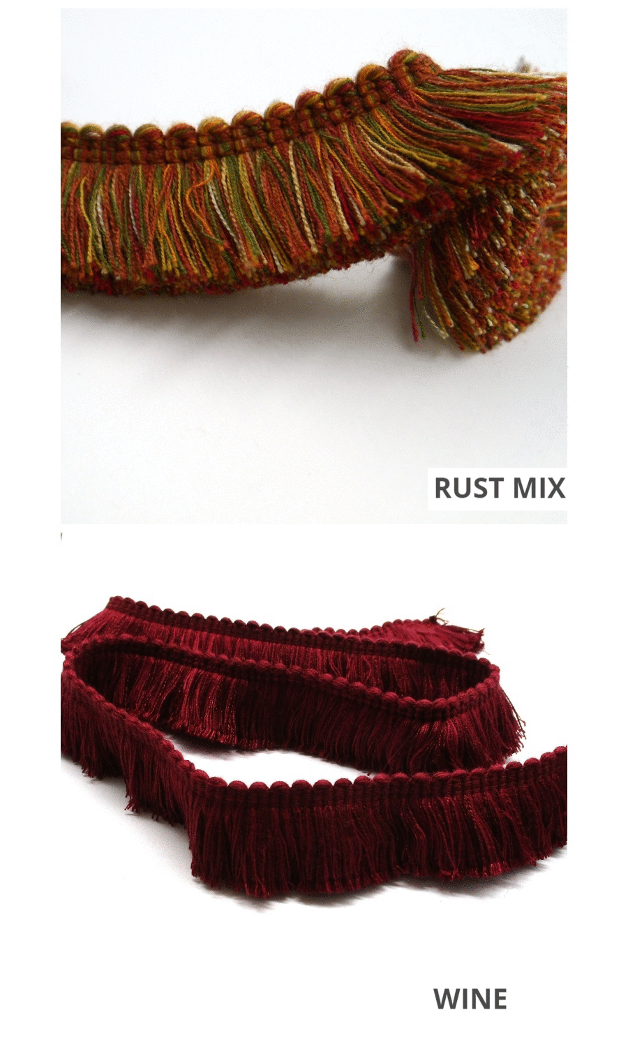 Window shades fringe trim