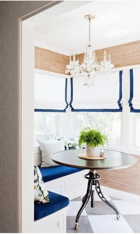 Velvet border trim window shades