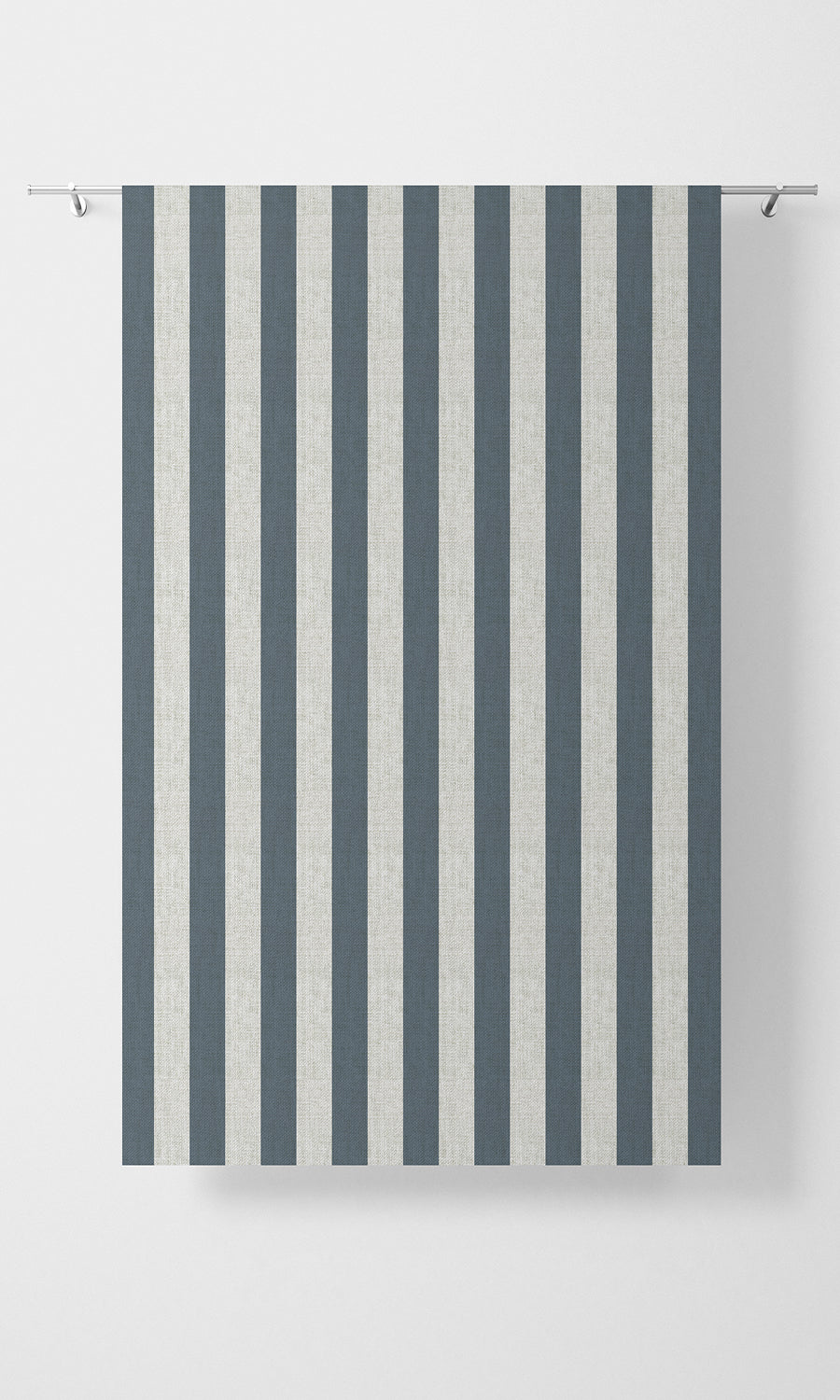 Modern Striped Home Textile Fabric Material By the Metre (Petrol Blue/ White)