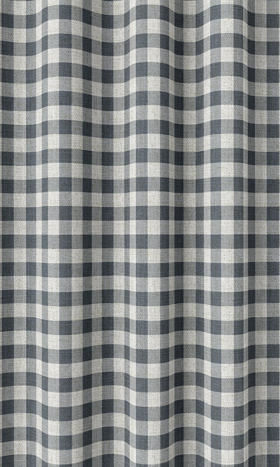 Check Patterned Home Décor Fabric By the Metre (Petrol Blue/ White)