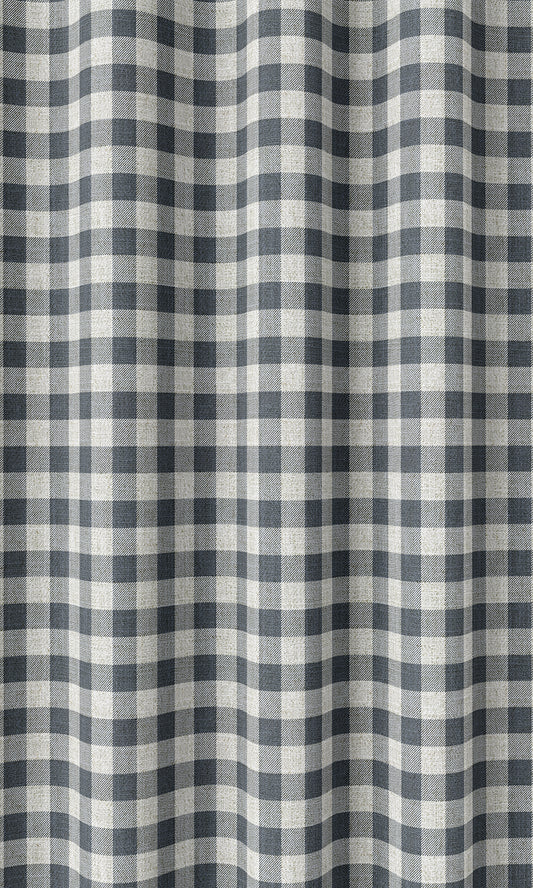 Check Patterned Blinds (Petrol Blue/ White)