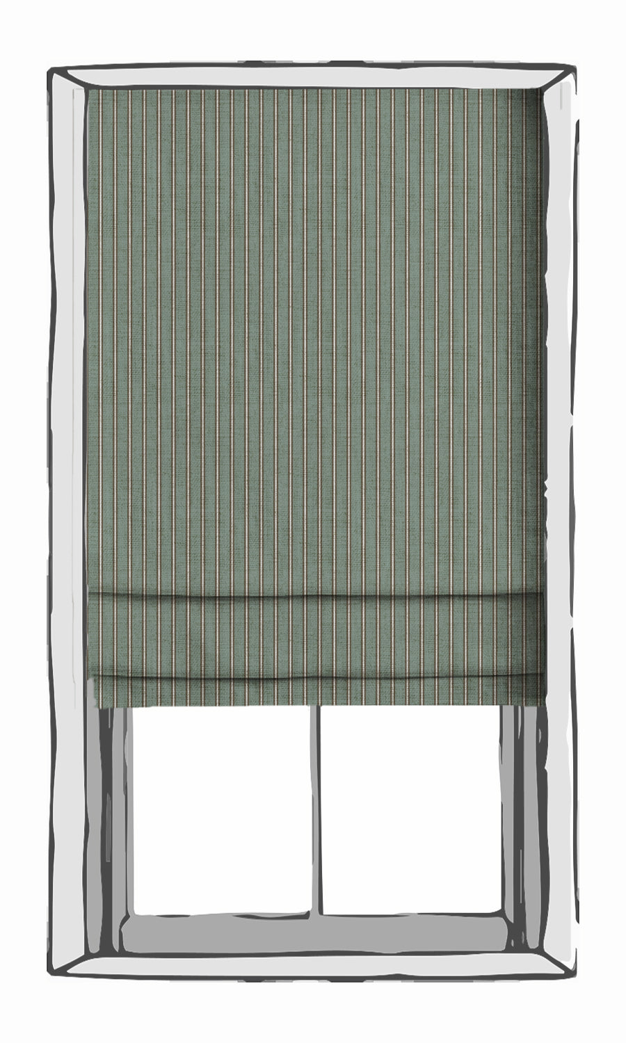 Striped Roman Blinds (Duck Egg Blue) Extra Long Short Wide