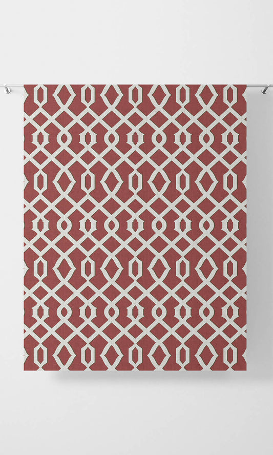 Trellis Patterned Home Décor Fabric By the Metre (Red)