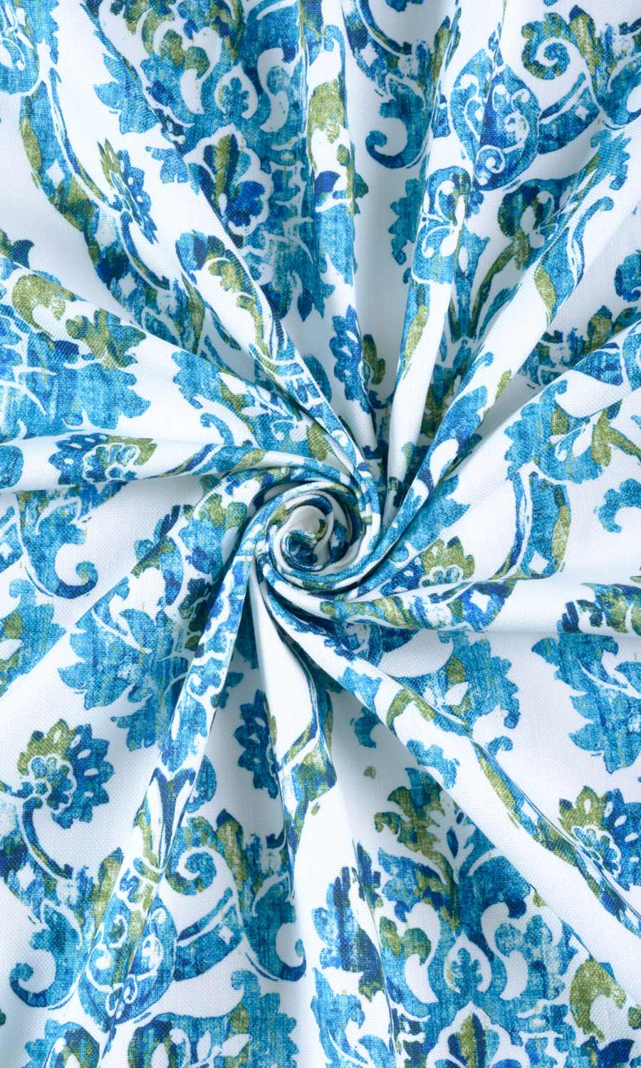 Damask Print Fabric Sample for Roman Blinds & Shades (Blue/ Green)