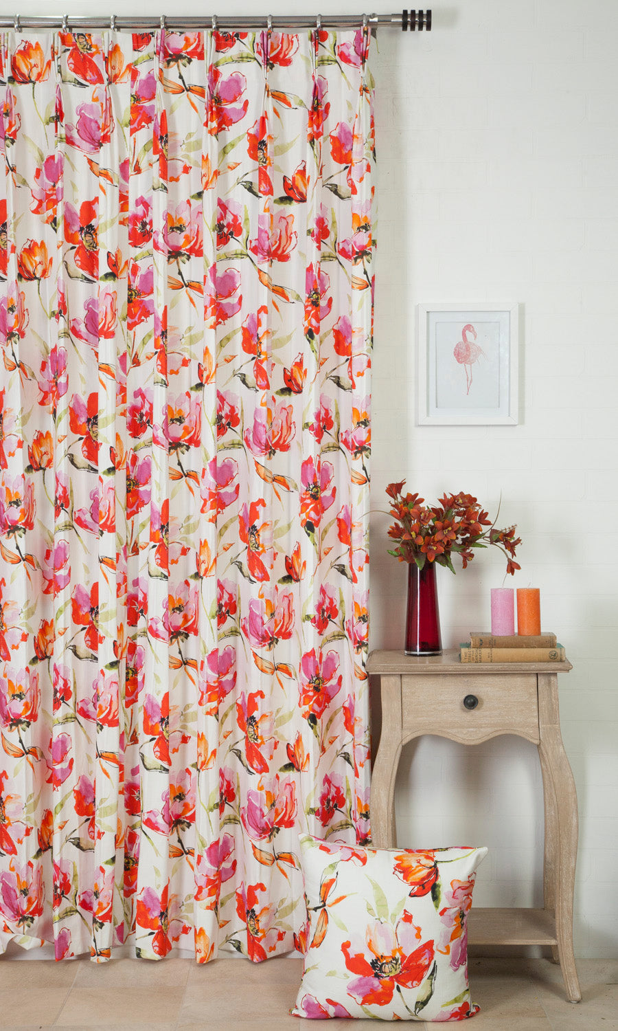 Floral Cotton Blinds (Pink/ Purple)