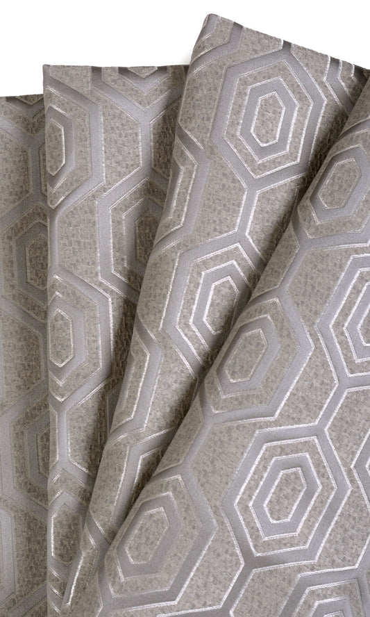 Jacquard Honeycomb Patterned  Home Décor Fabric By the Metre (Grey)