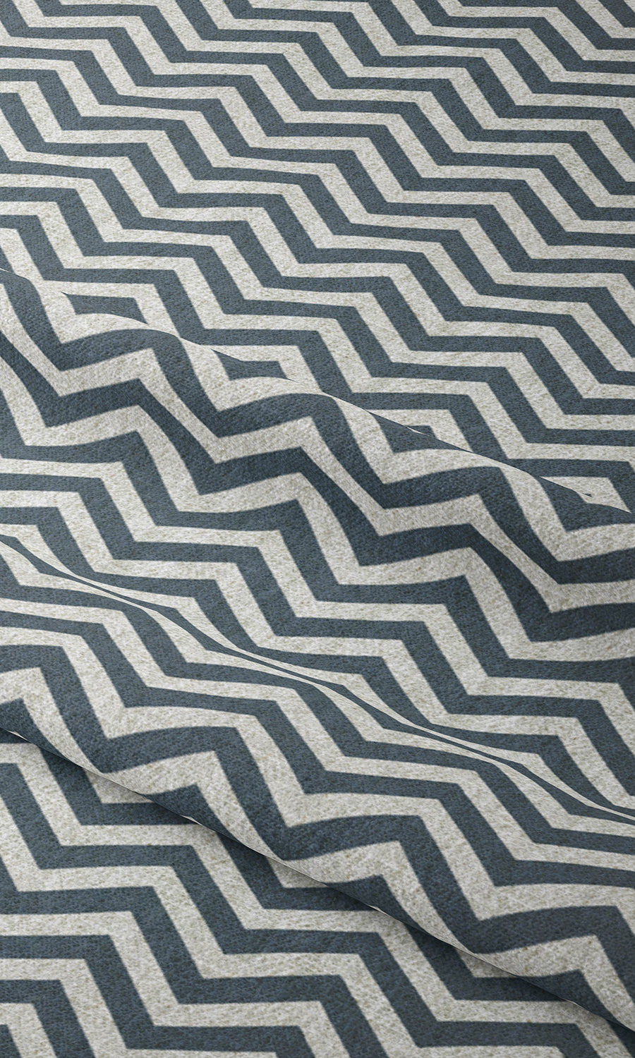 Chevron Print Window Treatments Fabric Sample (Petrol Blue/ White)