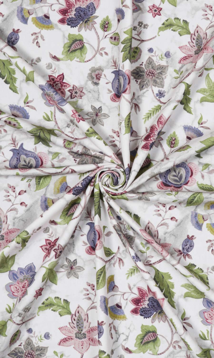 Floral Cotton Blinds (Purple/ Pink/ Green) Extra Long Short Wide