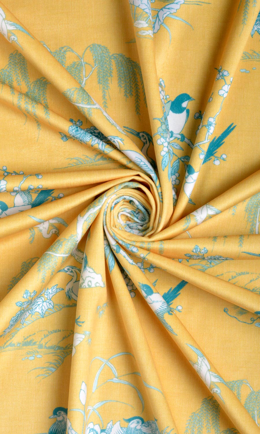 Chinoiserie Toile Velvet Any Size Style Roman Blinds (Yellow)