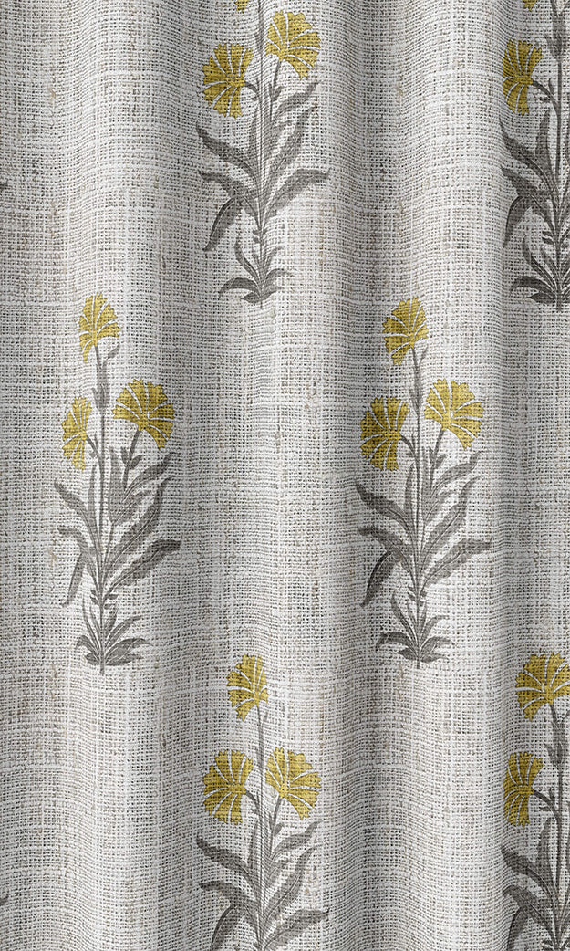 Modern Floral Flat, Plain, Fake, Faux, European Relaxed Roman Blinds (White/ Yellow/ Grey)