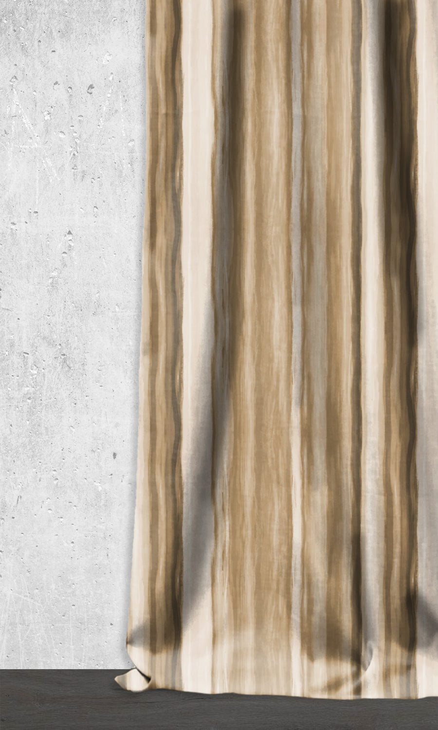 Room Darkening Striped Window Treatments Fabric Sample (Brown/ Beige)