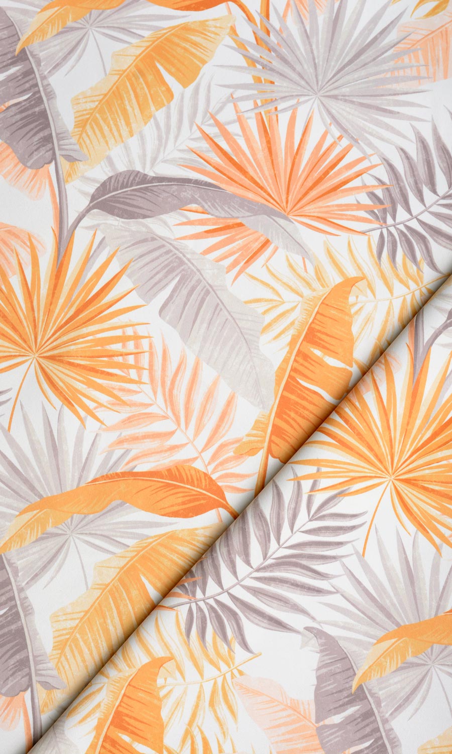 Botanical Floral Home Textile Fabric Material Sample (Yellow/ Orange)