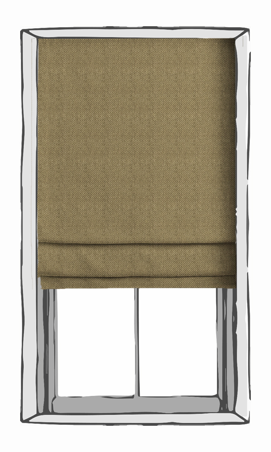 Herringbone Textured Blinds (Olive Green) for Living, Bedroom, Kitchen, Bathroom