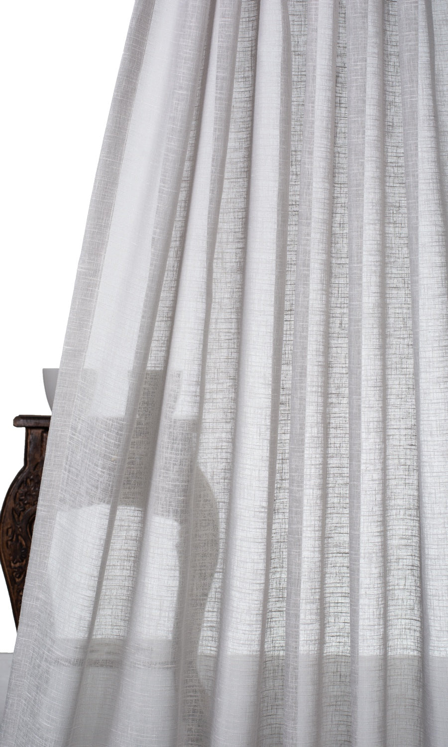 Plain Sheer Window Treatments Fabric Sample (Silvery-Gray)
