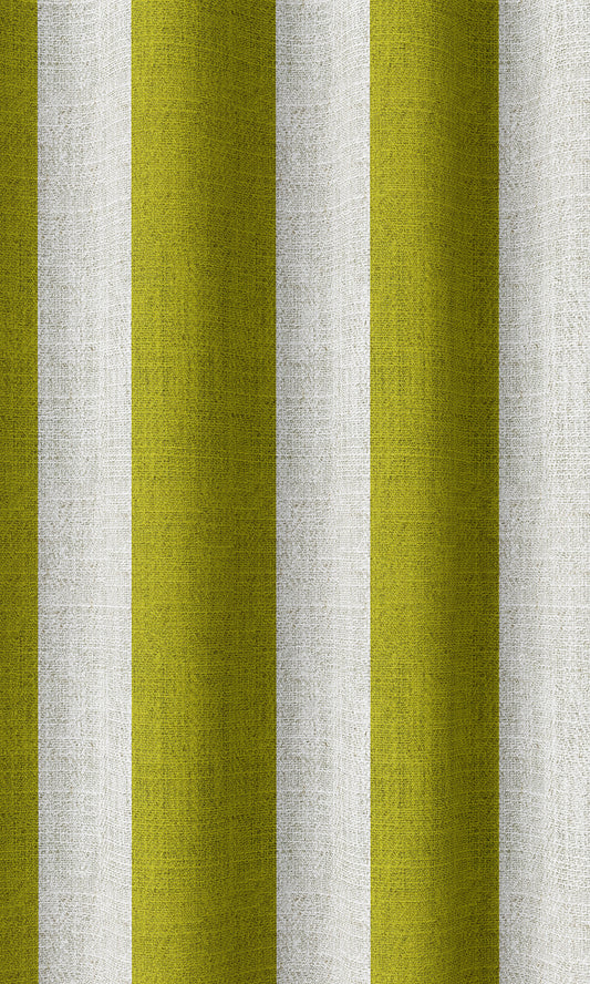 Striped Home Décor Fabric Sample (Apple Green/ White)